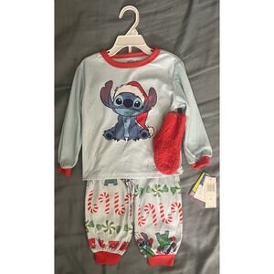 Kids Size 3T Disney Stitch 3 Piece Pajama Set Blue Unisex Boys Girls NWT